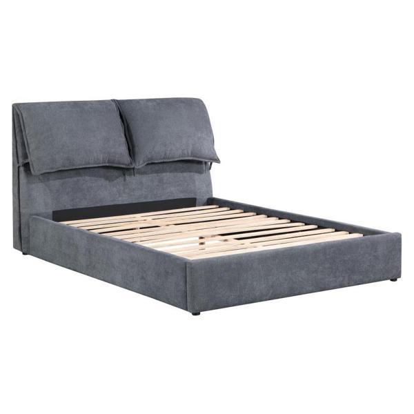 Laurel Upholstered Eastern King Panel Bed - Dark - Grey 