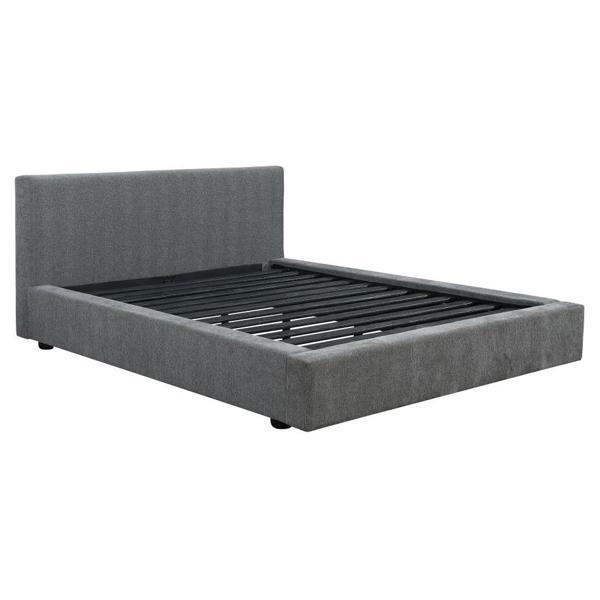 Gregory Upholstered Eastern King Panel Bed - Graphite - Grey 