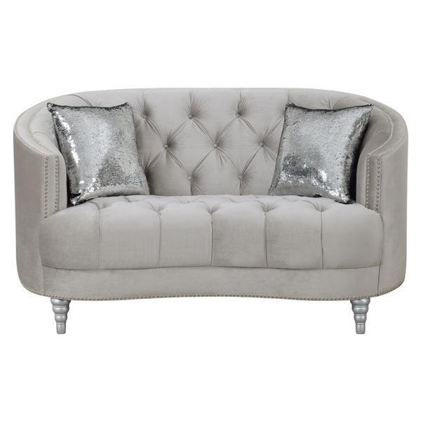 Avonlea 20" Seat Height Loveseat - Grey Velvet 