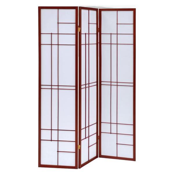 Katerina 3-Panel Room Divider Folding Shoji Screen Cherry - Brown 