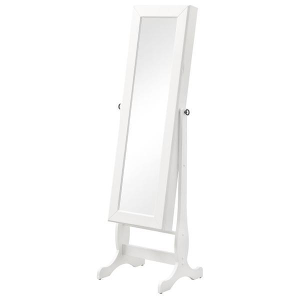 Batista Cheval Mirror with Jewelry Storage - White 