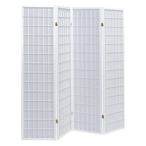 Roberto 4-Panel Room Divider Folding Shoji Screen - White 