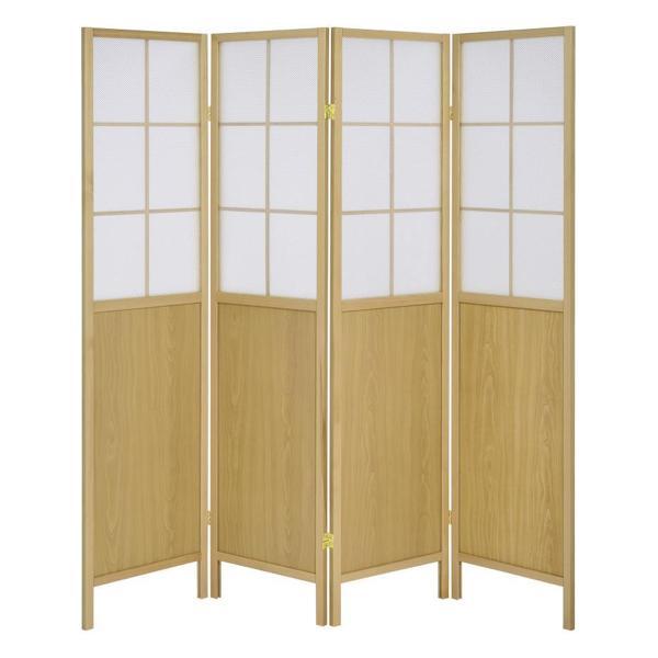 Edwards 4-Panel Room Divider Folding Shoji Screen Natural - Beige 