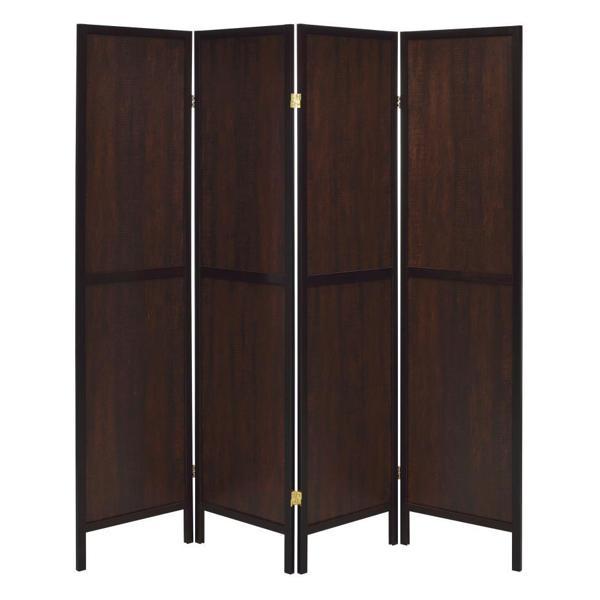 Deepika 4-Panel Room Divider Folding Screen Rustic Tobacco - Brown 