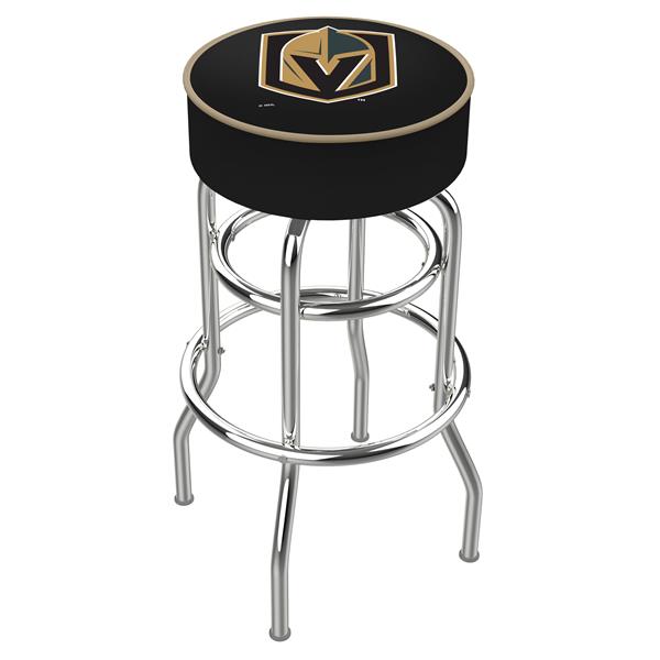 Vegas Golden Knights Cushion Seat with Double-Ring Chrome Base Swivel 30-Inch Bar Stool 