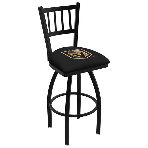 Black Wrinkle Vegas Golden Knights Swivel 36-Inch Bar Stool with Jailhouse Style Back 