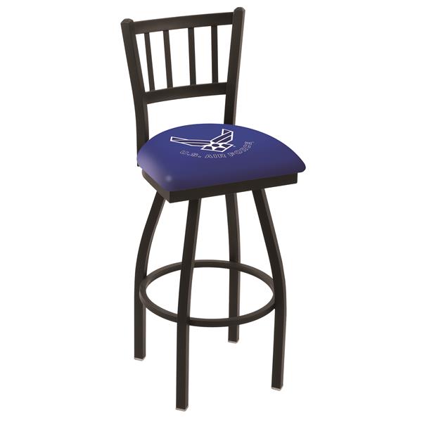 L018 U.S. Air Force 30-Inch Swivel Bar Stool with Black Wrinkle Finish 