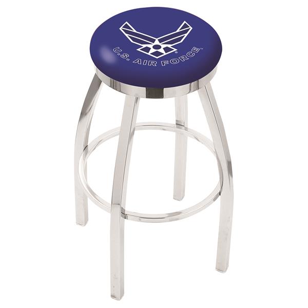 L8C2C U.S. Air Force 30-Inch Swivel Bar Stool with Chrome Finish 