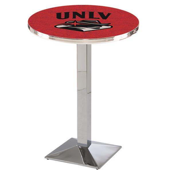 L217 University of Nevada Las Vegas 36" Tall - 36" Top Pub Table - Chrome  