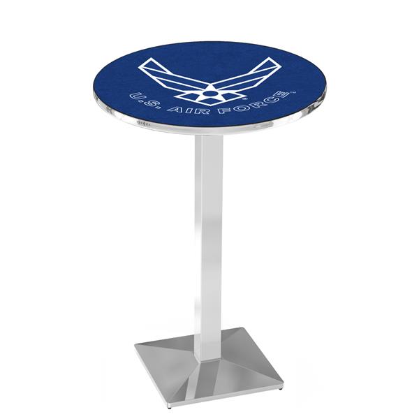 L217 U.S. Air Force 36" Tall Pub Table - Chrome  