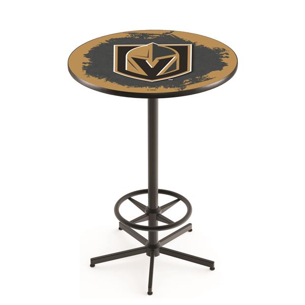 L216-03 Vegas Golden Knights 42" Tall - 36" Top Pub Table - Black Wrinkle  