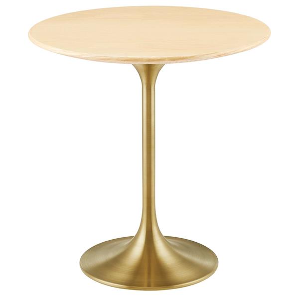 Lippa 20" Round Wood Grain Side Table - Gold Natural 