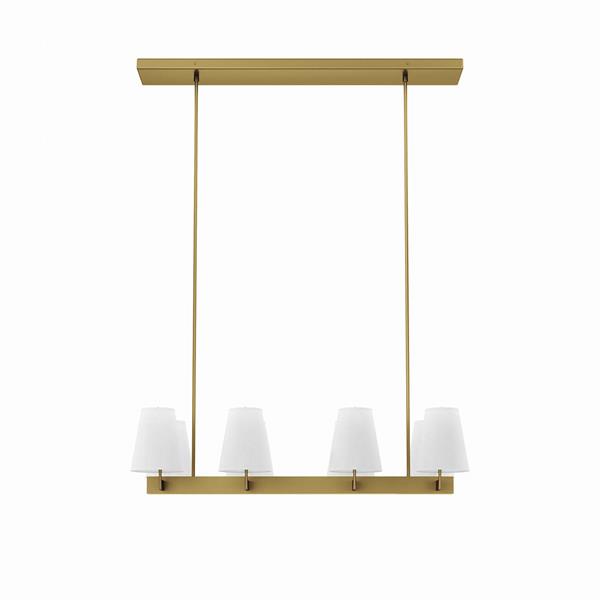 Enthrall 8-Light Chandelier - White Satin Brass 