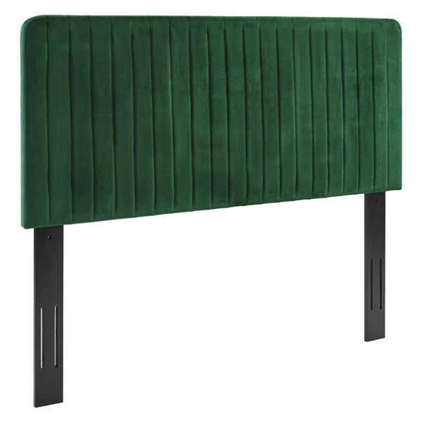 Milenna Channel Tufted Performance Velvet Full/Queen Headboard - Emerald