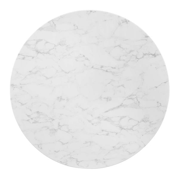 Tupelo 47" Artificial Marble Dining Table - Gold White - MOD11565