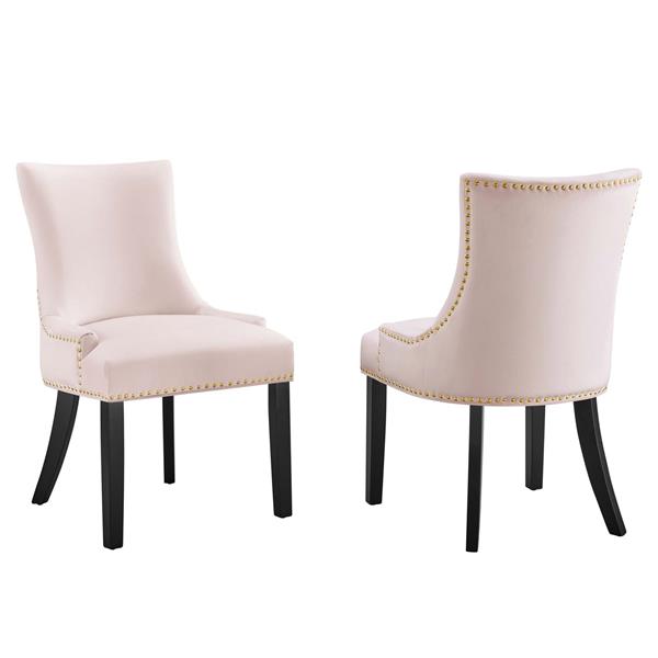 Marquis Performance Velvet Dining Chairs - Set of 2 - Pink 