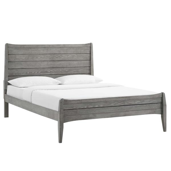 Georgia King Wood Platform Bed - Gray 