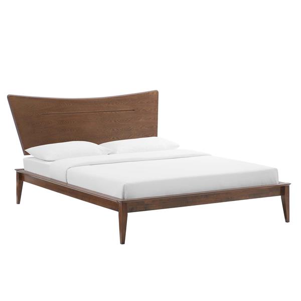 Astra King Wood Platform Bed - Walnut 