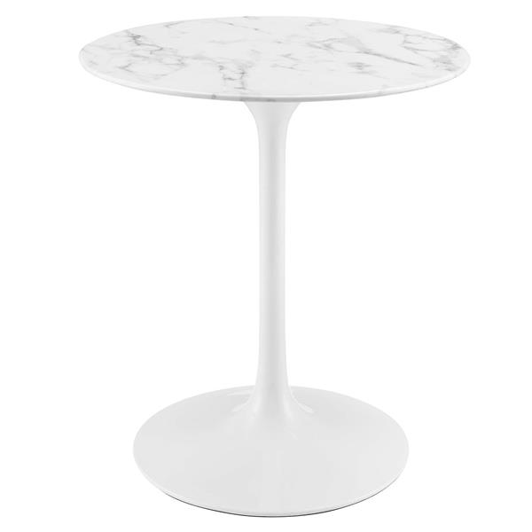 Lippa 28" Round Artificial Marble Dining Table - White 