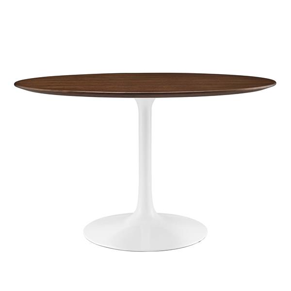 Lippa 47" Round Walnut Dining Table - Walnut 