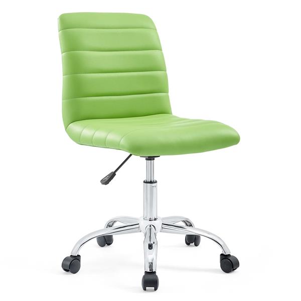 Ripple Armless Mid Back Vinyl Office Chair - Bright Green 