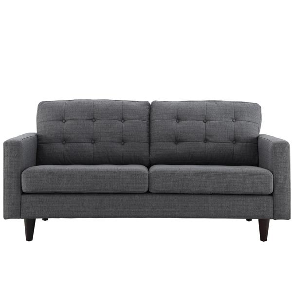 Empress Upholstered Fabric Loveseat - Gray 