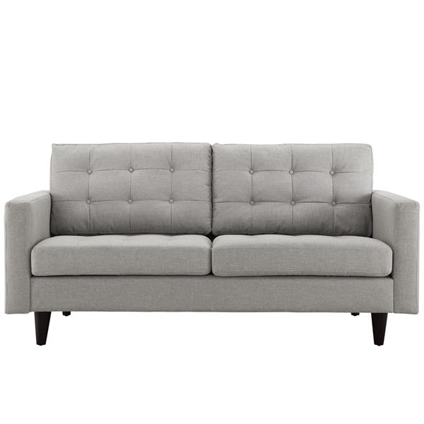 Empress Upholstered Fabric Loveseat - Light Gray 