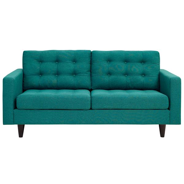 Empress Upholstered Fabric Loveseat - Teal 