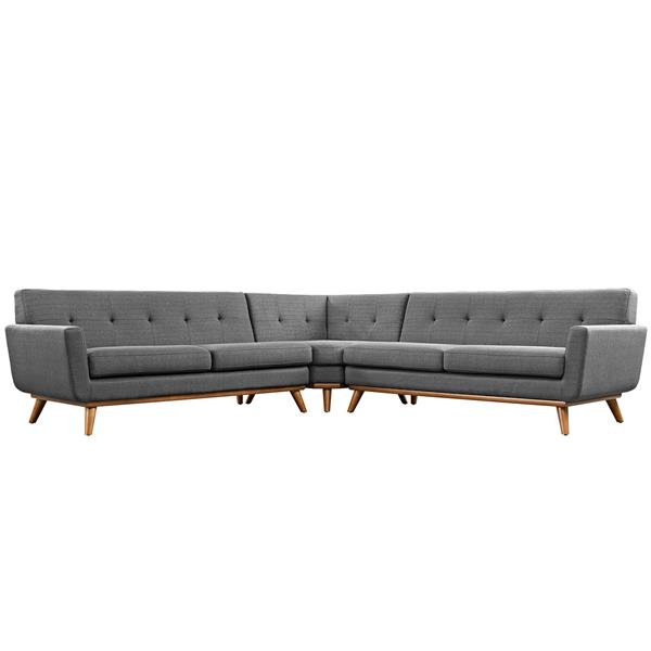 Engage L-Shaped Sectional Sofa - Gray 