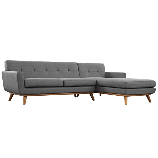 Engage Right-Facing Sectional Sofa - Gray 