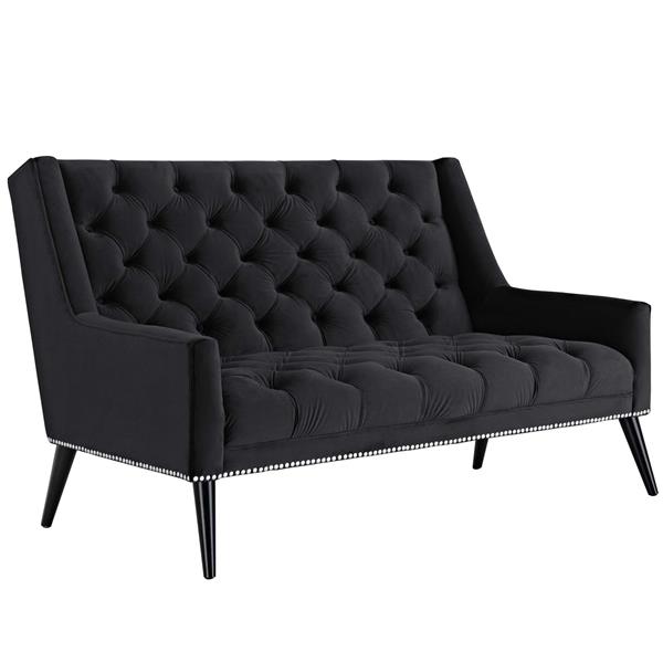 Peruse Performance Velvet Loveseat - Black 