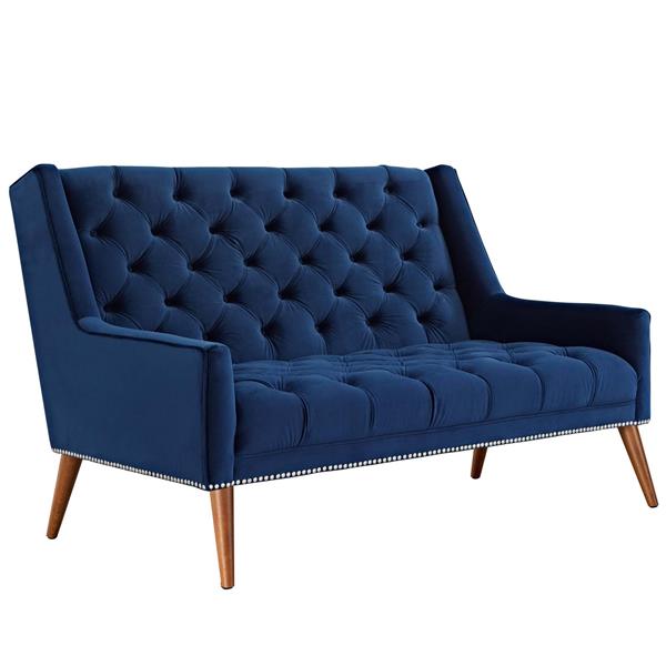 Peruse Performance Velvet Loveseat - Navy 