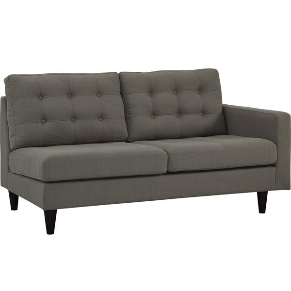 Empress Right-Facing Upholstered Fabric Loveseat - Granite 