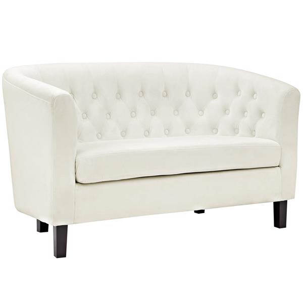 Prospect Performance Velvet Loveseat - Ivory 