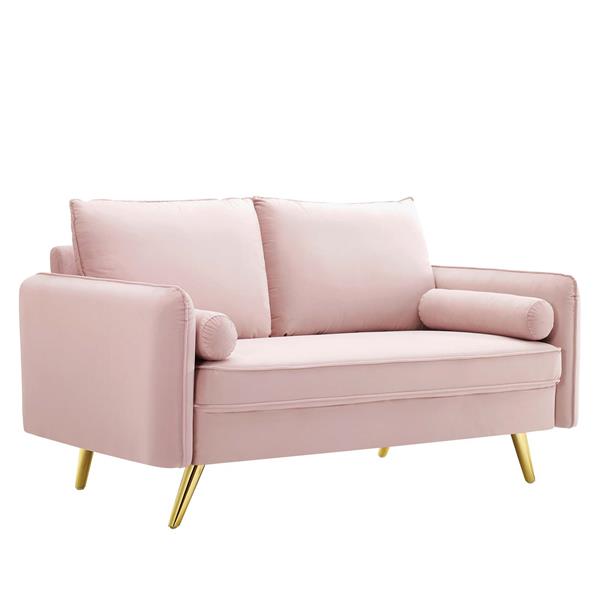 Revive Performance Velvet Loveseat - Pink 