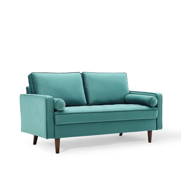 Valour Performance Velvet Loveseat - Teal 