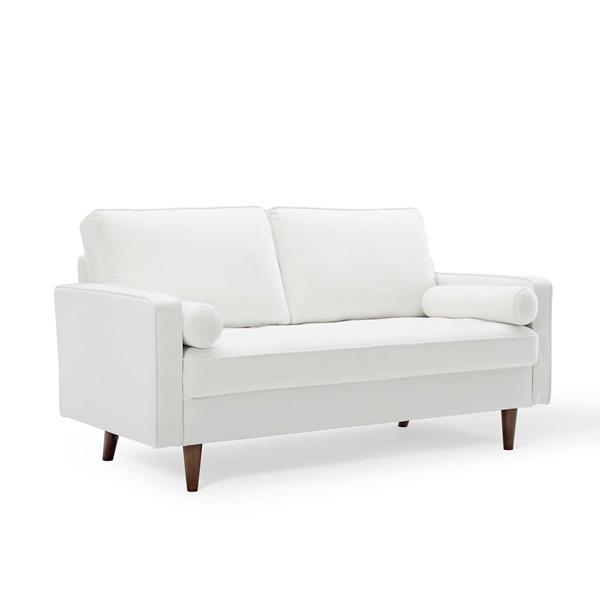 Valour Performance Velvet Loveseat - White 