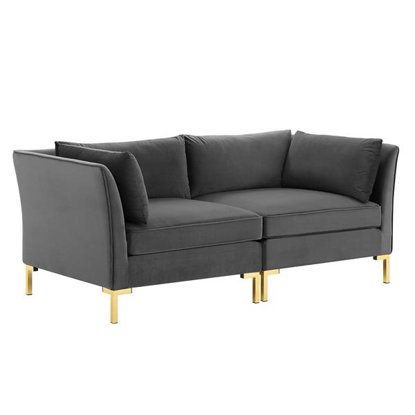 Ardent Performance Velvet Loveseat - Gray 