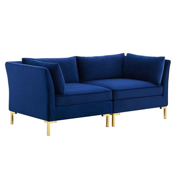 Ardent Performance Velvet Loveseat - Navy 