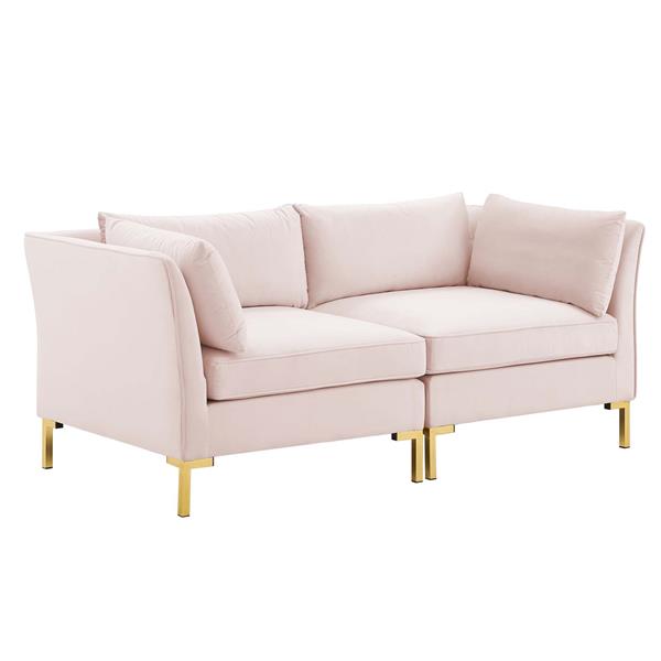 Ardent Performance Velvet Loveseat - Pink 