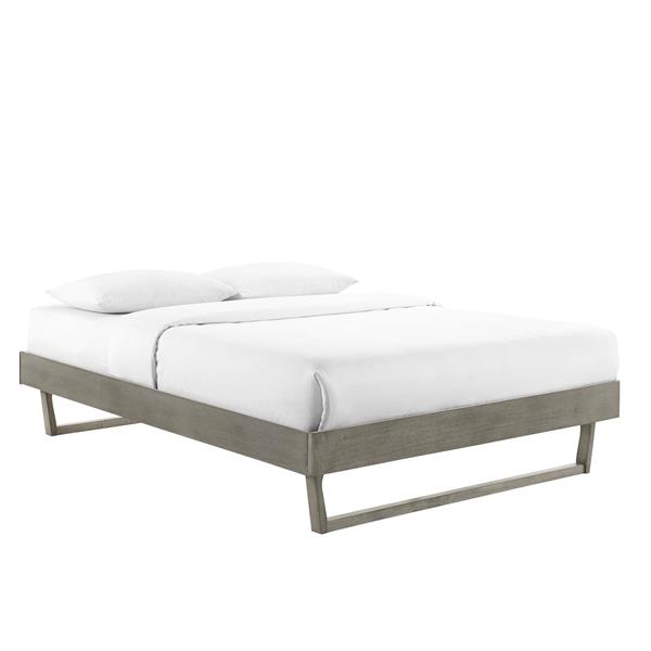 Billie King Wood Platform Bed Frame - Gray 