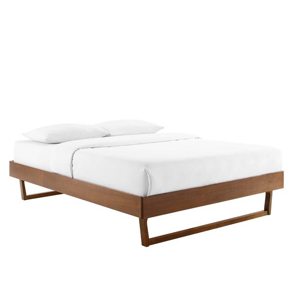 Billie King Wood Platform Bed Frame - Walnut 