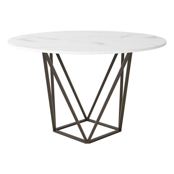 Tintern Dining Table Stone & Antique Brass 